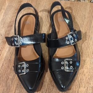 Wild Fable Peyton Double Buckle Slingback Flats with Memory Foam Insole